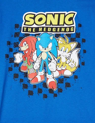 Vista 3 de Sega Paquete de 3 camisetas Big Hedgehog para niños, Sonic, Tails, Knuckle