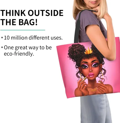 Vista 2 de Bolsas de mano para mujer afroamericana, con asa superior, para gimnasio, viajes, compras
