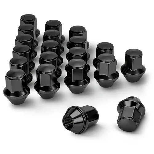 Vista 13 de Dynofit Tuercas de llanta OEM de 0.472 in x 1.5 para fusión 2005-2021, Escape 2001-2026, enfoque 2008-2018, tuercas de rueda de estilo de una pieza