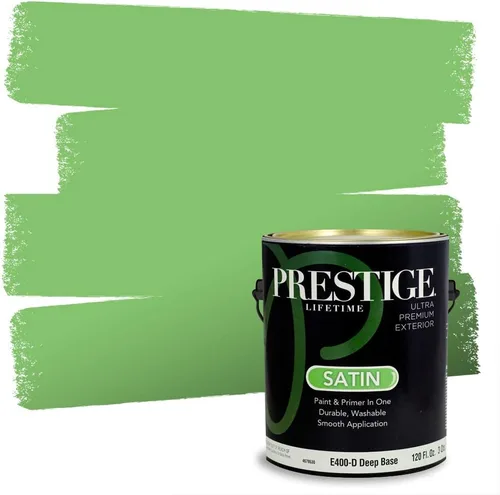 Vista 173 de PRESTIGE Pintura exterior e imprimación en uno, aloe, plano, 1 galón