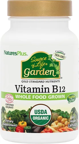Vista 6 de NaturesPlus Source of Life Garden Vitamina B12 – 60 cápsulas – Incluye más de 20 extractos de alimentos integrales – Certificado USDA orgánico, sin