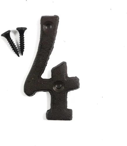 Vista 31 de Letras del abecedario de 3" en metal de hierro fundido decorativas, estilo clásico, para colgar letreros de pared, dirección, nombre, letrero