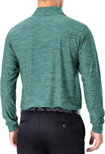 Vista 40 de NAVISKIN Camisas polo para hombre, de secado rápido, UPF 50, manga larga y corta, que absorben la humedad