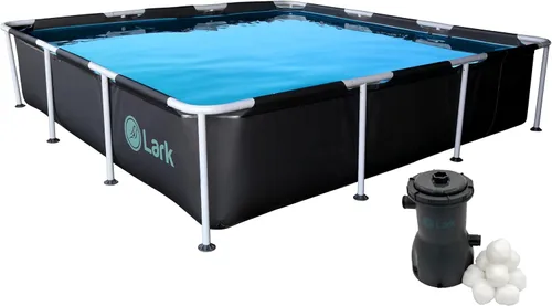 Vista 10 de Lark - Piscina infantil enmarcada de 8 x 20 pulgadas con toldo resistente a los rayos UV, rociador ajustable, enmarcada, cubierta de sombra, fácil