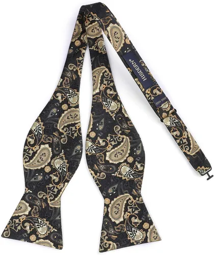 Vista 173 de HISDERN Pajaritas para hombre, corbatín de cachemira para hombre, corbata de lazo y bolsillo cuadrado, juego formal de esmoquin para boda