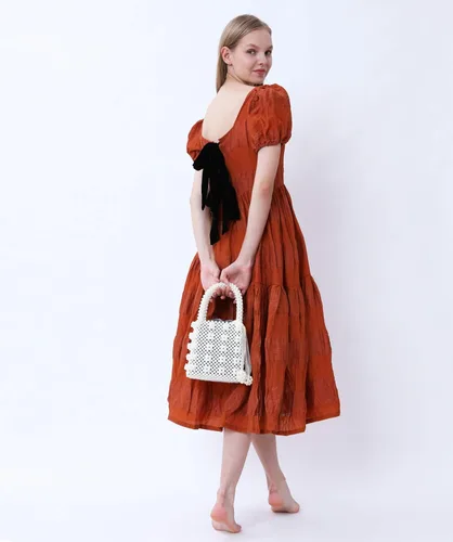 Vista 5 de Miuco Bolsos de mano con cuentas para mujer hechos a mano con perlas de cristal