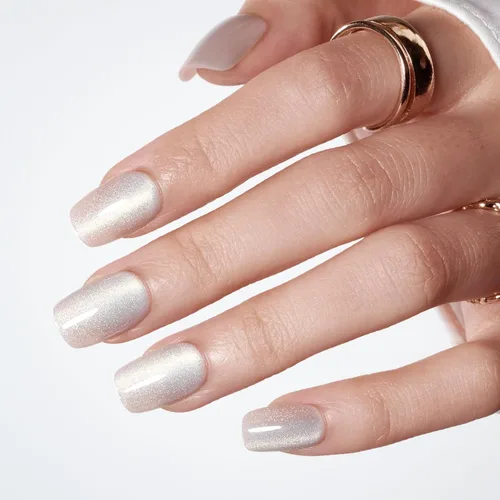 Vista 101 de Modelones Uñas postizas cuadradas cortas, color blanco y rosa, 32
