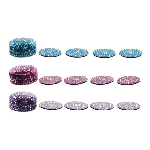 Vista 4 de Posavasos DKD Home Decor Aluminio Madera MDF (3 pcs)