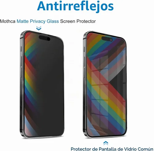 Vista 4 de Mothca Protector de pantalla de privacidad mate para iPhone 14 Pro de 6.1 pulgadas 2022 con adhesivo de alineación, antiespía antirreflejos