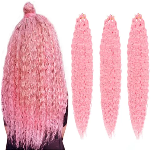 Vista 18 de 3 trenzas de ganchillo Passion Twist, cabello sintético preseparado para trenzar de 14 pulgadas, 3 paquetes de cabello trenzado pretrenzado
