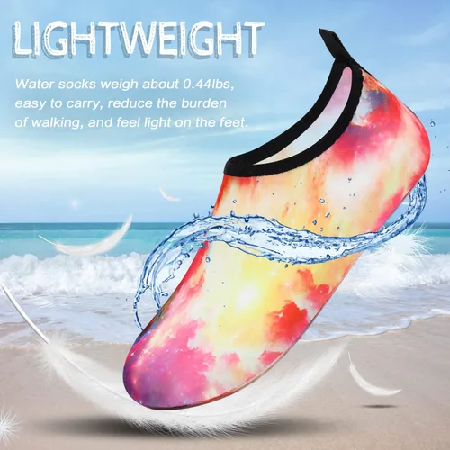Vista 4 de ANLUKE - Zapatos de agua de secado rápido para mujeres y hombres, estilo calcetines, sensación de pies descalzos, ideales para yoga, playa, natación