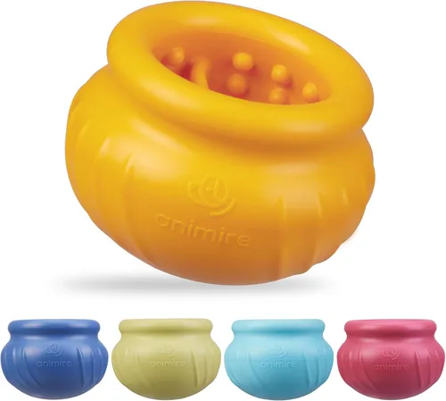 Vista 11 de Wobbly - Juguete de enriquecimiento para perros, cuenco congelado rellenable para mantener ocupados a los perros, juguete interactivo de larga Rosa