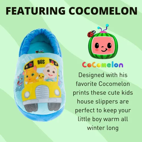 Vista 2 de Josmo Cocomelon Pantuflas para niños pequeños zapatos de casa para niños y niñas mocasines de cama de felpa cálida zapatos de cocomelon niños