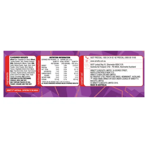 Vista 2 de Arnotts Shapes Original Pizza 6.70 oz