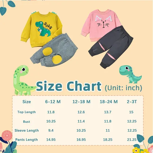 Vista 7 de Conjunto de 2 piezas de ropa para bebé niño pequeño para otoño e invierno