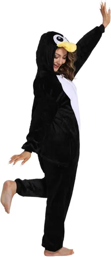 Vista 6 de Afoxsos Adult Penguin Onesies Sleepwear Unisex Animal Pajamas Cosplay Costume