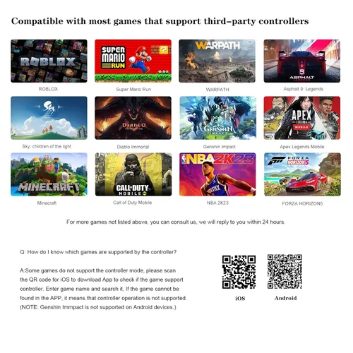 Vista 7 de Joso Mobile Game Controller for iPhone Android PC Phone Controller Joystick for iPhone 14 13 12 Pro Max iPad Tablet Galaxy S22 Ultra COD Mobile