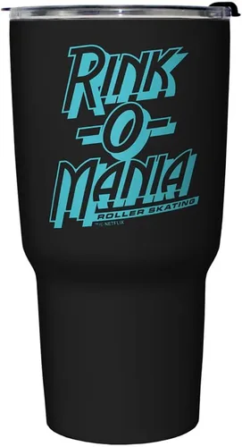 Vista 3 de Netflix Stranger Things - Taza de viaje de acero inoxidable con logotipo de Rink de 27 onzas