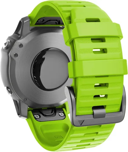 Vista 12 de ANCOOL Compatible con banda Fenix 6X/7X de 26mm Quickfit, correa de silicona suave de repuesto para relojes inteligentes Fenix 5X/Fenix 8 de Verde