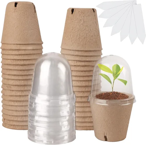 Vista 9 de winemana Bandeja de inicio de semillas de 4 pulgadas para semillas de lechuga de hierbas vegetales, macetas para plantas de interior y tierra