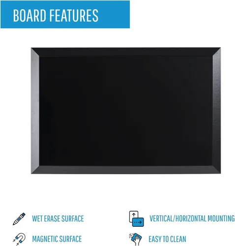 Vista 3 de MasterVision Kamashi Pizarra magnética de borrado en húmedo fácil de limpiar con kit de montaje para decoración de pared del hogar, 36 x 48