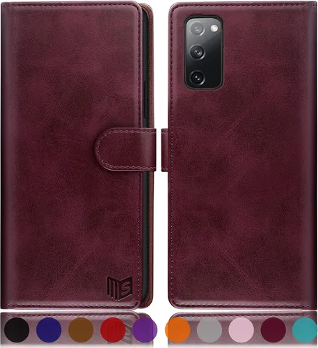 Vista 13 de SUANPOT Funda de piel tipo cartera para Samsung Galaxy S20 FE con bloqueo RFID, soporte para tarjetas de crédito, libro de folio con tapa de PU