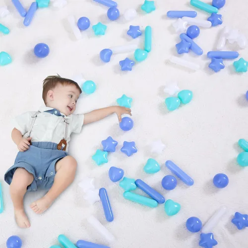 Vista 2 de Bolas para piscina de bolas STARBOLO para niños pequeños - Bolas de piscina de macaron a prueba de aplastamiento de plástico para niños pequeños