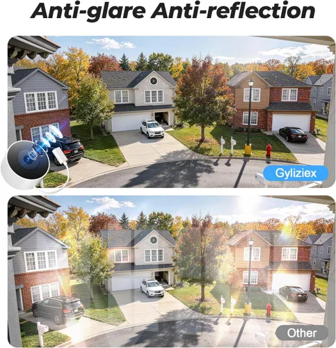 Vista 3 de Cámara de seguridad de ventana de 4MP 2K, cámara inalámbrica WiFi 5G y 2.4GHz, monitor de visión nocturna a color de luz negra, vidrio de montaje