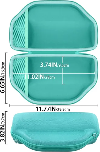 Vista 5 de Funda rígida verde azulado para JBL Charge 6/Charge 5 y paquete de soporte de altavoz ajustable rojo