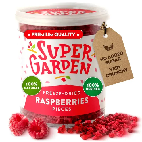 Vista 11 de Super Garden Piezas de fresa y frambuesa liofilizadas, sabrosas y nutritivas trozos de fresa y frambuesa liofilizadas, sin gluten, conservantes ni