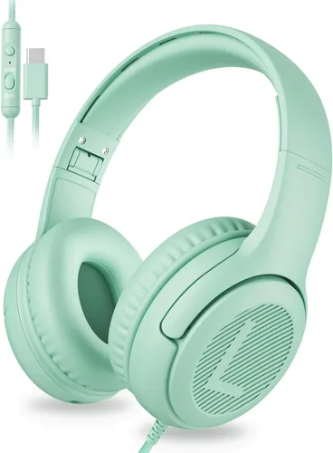 Vista 11 de awatrue AT2 - Auriculares para niños con micrófono, límite de volumen BlueOrange - Paquete de 1