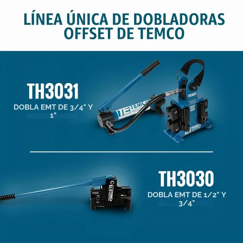 Vista 6 de TEMCo TH3030 Dobladora offset de conducto de doble tamaño 2 en 1 - EMT de ½ "y ¾