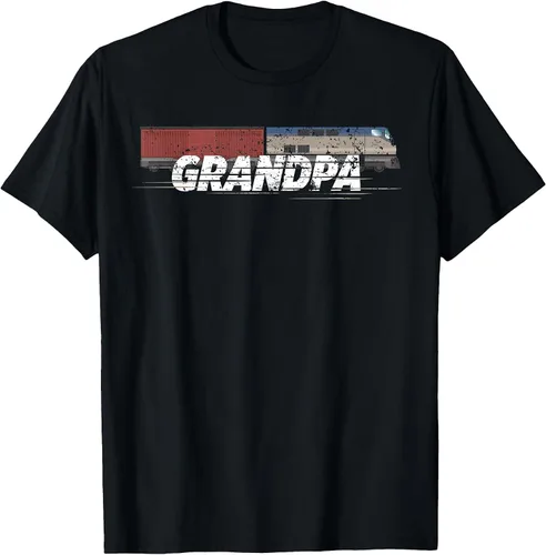 Vista 70 de RC Model Train Shirt Grandpa Train Boxcar HO Scale T-Shirt Negro