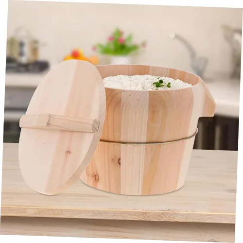 Vista 9 de 1 Unidades Arroz Cocina Gadget Cubo de Madera Cubo de Arroz para Cocina Cubo al Vapor Creativo Cubo de Arroz al Vapor Cubo de Cocina de Madera