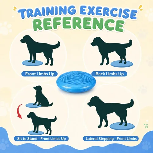 Vista 5 de Chalyna 6 cápsulas de equilibrio para perros con bomba de mano, incluyendo 2 discos de almohadilla equilibrada, 4 bolas de masaje con pinchos