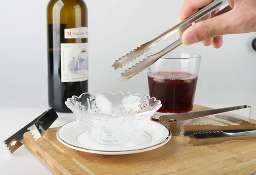 Vista 7 de Pinzas de hielo de acero inoxidable para cubeta de hielo, cubos de azúcar, tocino, cafetería, cocina, fiesta, servir