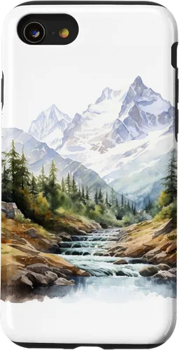 Vista 18 de Funda para iPhone 11 Pro acuarela montañas paisaje
