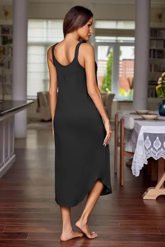 Vista 6 de Ekouaer Camisón largo sin mangas para mujer, camisón suave, camisón para dormir, ropa de dormir, vestidos de descanso