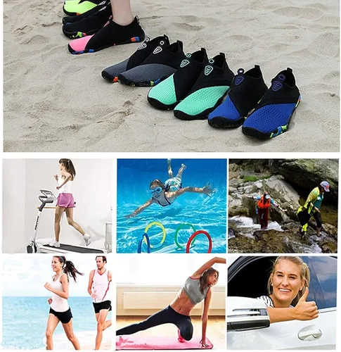 Vista 7 de Zapatos acuáticos para hombre y mujer de secado rápido ligeros para playa piscina calcetines para natación yoga surf conducción canotaje