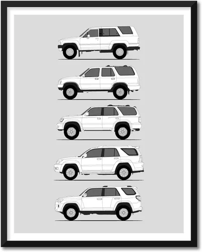 Vista 22 de Idea Network Póster hecho a mano compatible con Toyota Corolla Print Wall Art Decoración hecha a mano del Corolla Sprinter Generations History