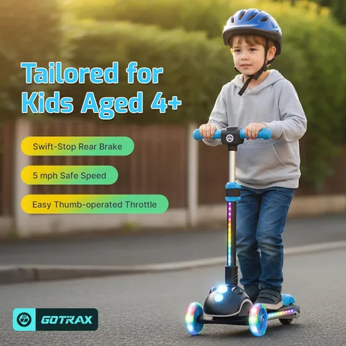 Vista 6 de Gotrax SK1 Scooter eléctrico plegable, 3 ruedas para niños a partir de 4 Negro