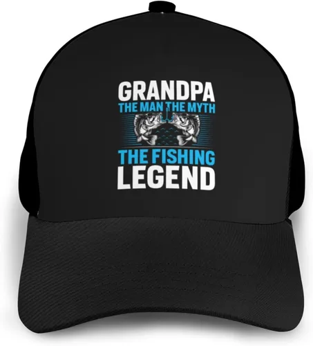 Vista 3 de KOSPOGO Grandpa The Man The Myth The Fishing Legend Baseball Cap for Men Women Baseball Hat Outdoor Casual Breathable Caps Adjustable Trucker Hat