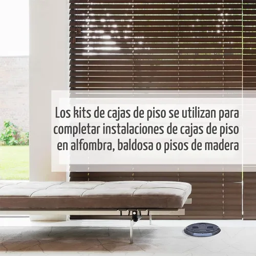 Vista 6 de RACO 6239BK Kit de piso con dispositivo dúplex empotrado 15A TR y caja de acero ajustable, 1-Gang, negro