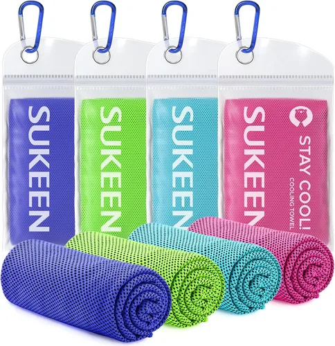 Vista 15 de Sukeen Paquete de 4 toallas refrescantes (40 x 12 pulgadas), envolturas refrescantes para el cuello, toalla de hielo, toalla fría suave