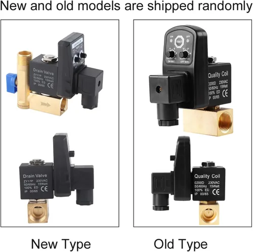Vista 2 de Válvula de drenaje automática G1/2 DN15 Válvula de drenaje electrónica automática cronometrada para gestión de condensado de compresor de aire (230V)