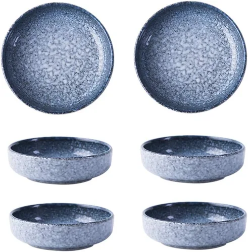 Vista 10 de Colias Wing - Juego de 6 tazones de porcelana de diseño elegante y estilo simple de un solo color, tazones para condimentos, tazones para salsa