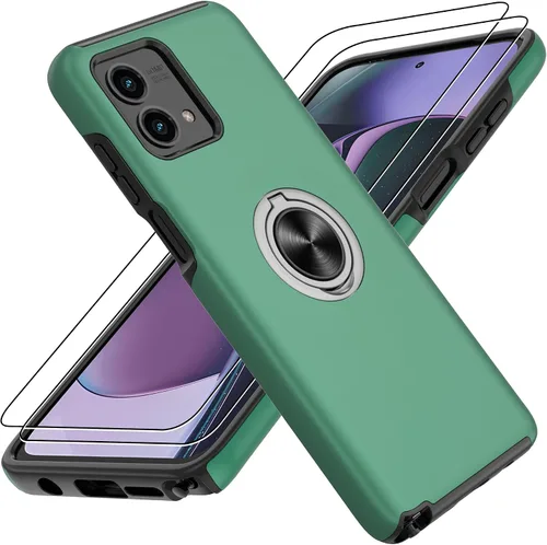 Vista 41 de Gritup - Funda para Galaxy A05S con protector de pantalla HD×2, funda protectora para teléfono a prueba de golpes con soporte magnético de anillo