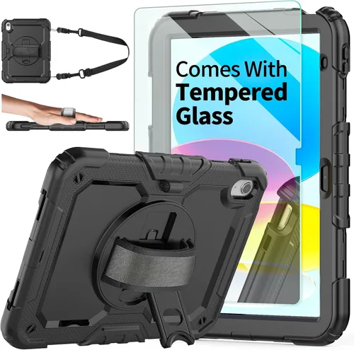 Vista 12 de Funda para iPad de 9ª/8ª/7ª generación, funda para iPad 10.2 2021/2020/2019, [a prueba de niños] ambison funda protectora de cuerpo completo