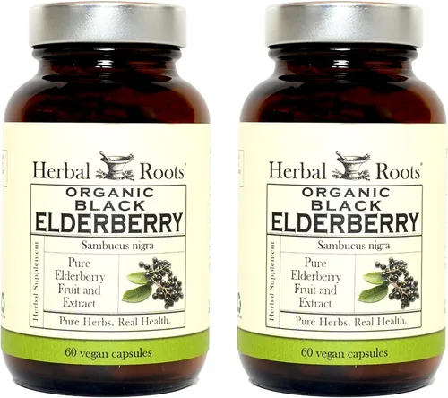 Vista 9 de Cápsulas de saúco orgánico Herbal Roots Máxima potencia Hechas con Sambucus orgánico 60 cápsulas veganas