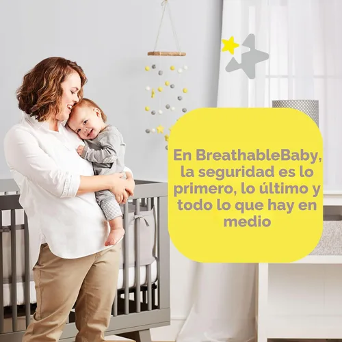 Vista 3 de Halo Forro de malla transpirable para cunas de tamaño completo, malla clásica de 0.118 in, color blanco (tamaño 2FS cubre 2 lados)